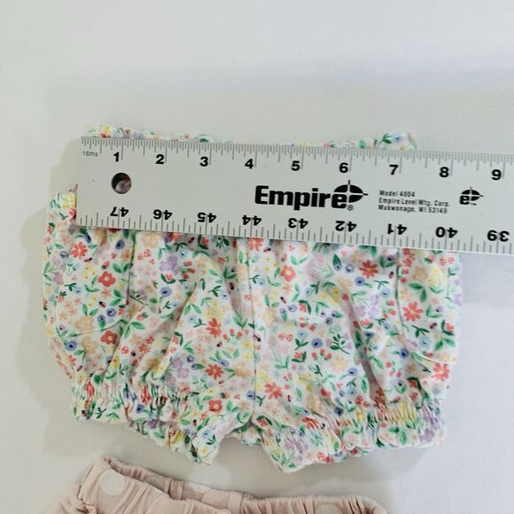 Shorts 2 Set Bundle Baby Girl 3-6 Months White Pink Floral Polka Dot Boho Preppy - Picture 6 of 8
